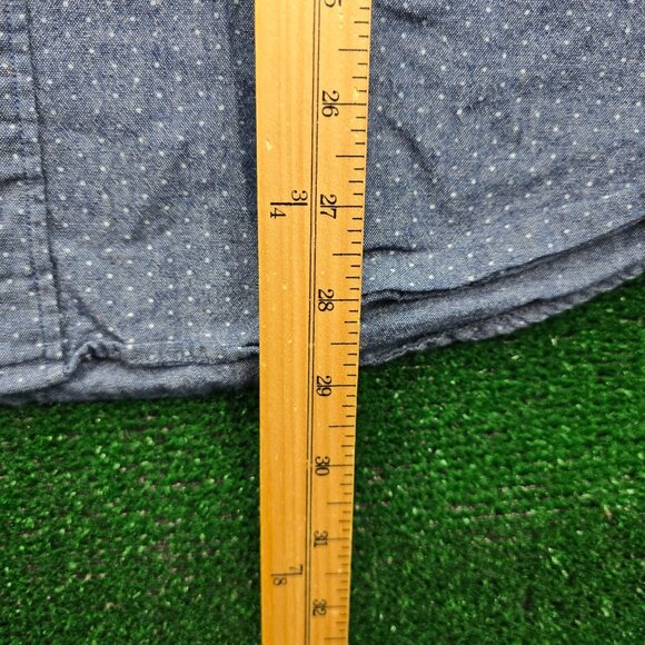 Express Shirt Mens XL Blue‎ Polka Dots Soft Wash Button Down Long Sleeve Preppy - Picture 5 of 8